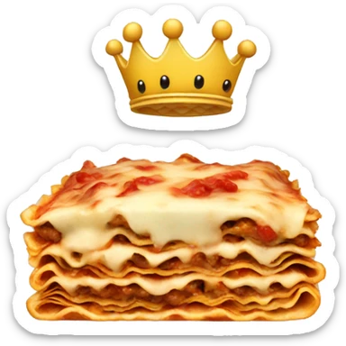 Lasagna with a crown  sticker