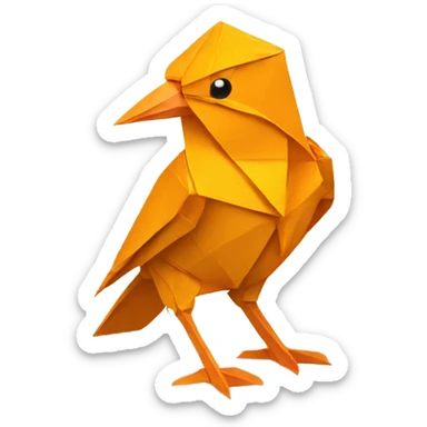 Saffron bird in origami  sticker