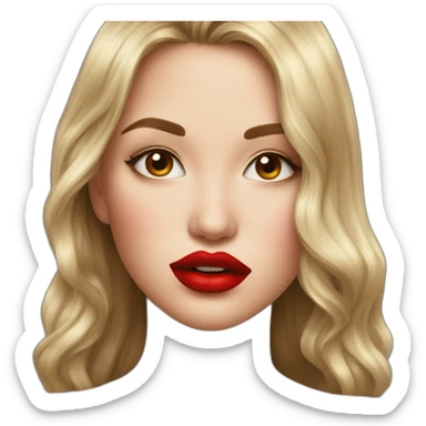 Red lips kissing sticker