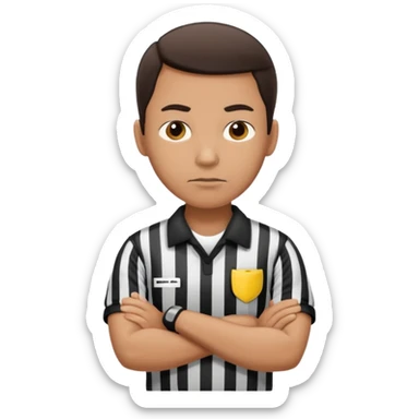 referee with crossed arms up sticker