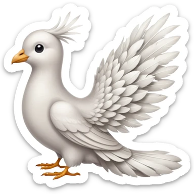 A dovetail consisting of white feathers. Tail only. sticker