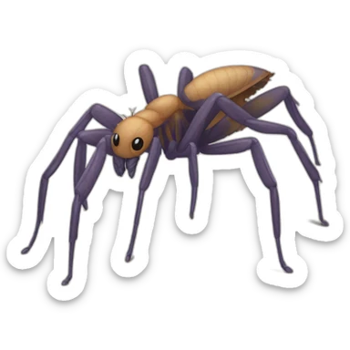 Furry mantis spider ant sticker