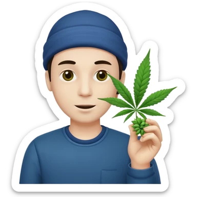 gang dealer white with cannabis on a hand sticker