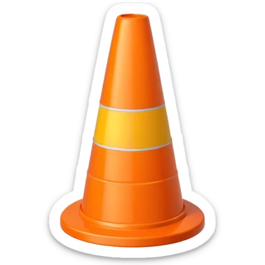 orange traffic cone  sticker