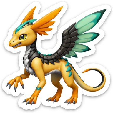Meloetta-Greymon-Trico-Pokémon-Fakémon-fusion-hybrid-creature sticker