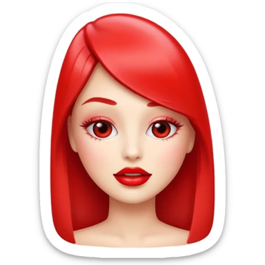 Generate a high-quality emoji of a red lipstick, realistic shape and color, smooth gradient colors, no facial features, simple white background, high-resolution.
 sticker