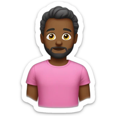 boy in pink t-shirt with worf idea on the chest sticker