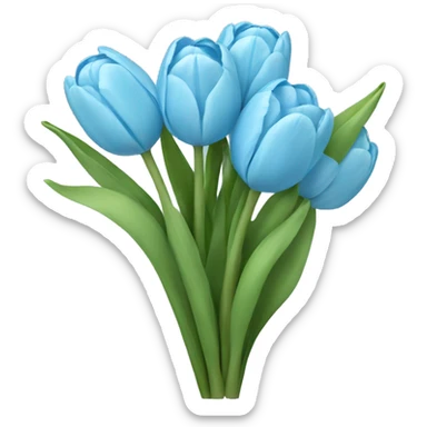 light blue tulip bouquet  sticker