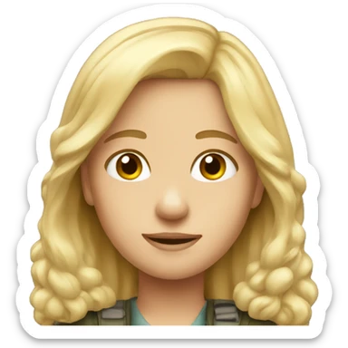 Blond girl long hair pilot sticker