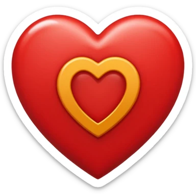 Love heart in red color and center s letter only sticker