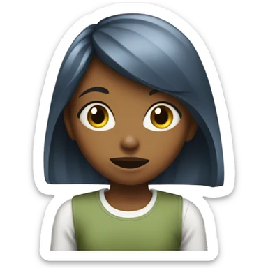 young girl hungry  sticker