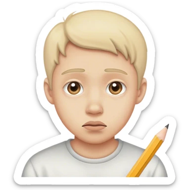 create a pencil style drawing of an embarassed person sticker