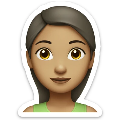 Latina dark brown eyes yoga girl light green clothes  sticker