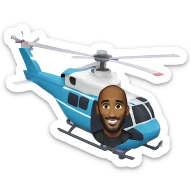 kobe bryant in a helicopter sticker