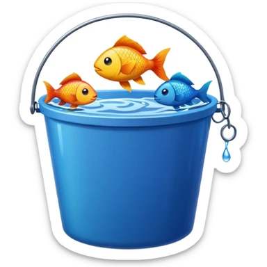 fishes in bucket sticker