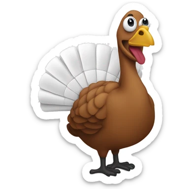 White with his hand inside of a Turkey  sticker