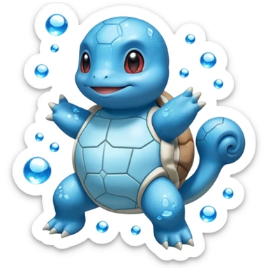 glitter pokemon squirtle sticker