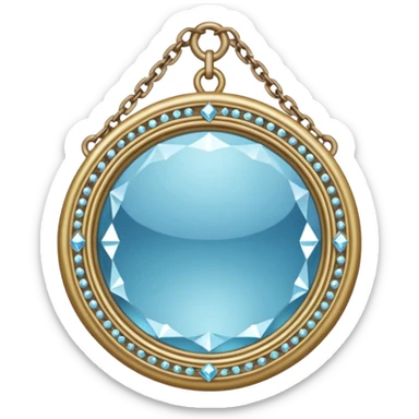 A crystalline hanging chained tiny mirror  sticker