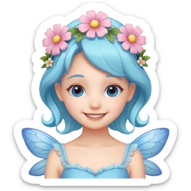 cute pastel fairy girl flower head decoration sticker