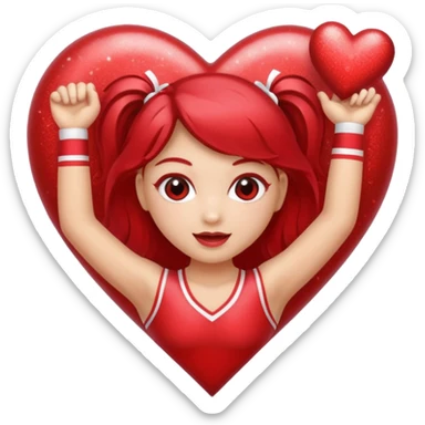 Cheerleader heart sticker