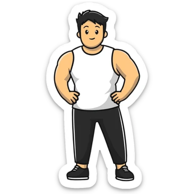 white sleeveless T-shirt sticker