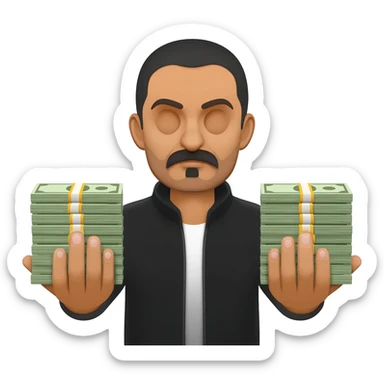 Mexican drug dealers and seller with money holding in hands sticker
