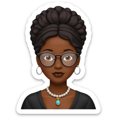 black queen with glassess sticker