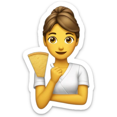 chica con abanico en la mano sticker