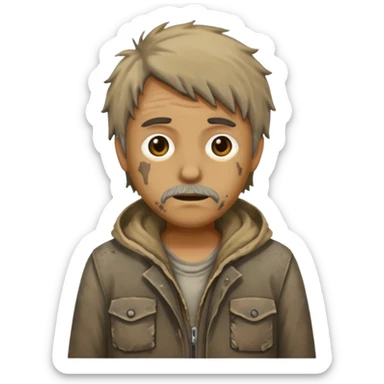 ugly homeless person sticker