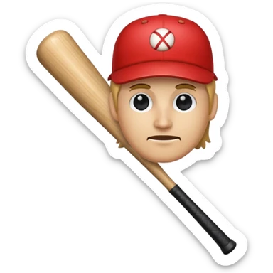 Un palo con cara y un bate sticker