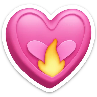 pink hearth with butterly sticker