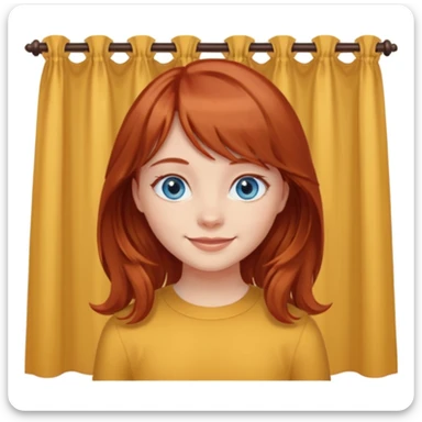Girl with blue eyes brownish red hair and curtain bangs  sticker