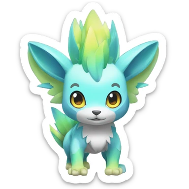 Cute cool shiny colorful animal hybrid Fakemon full body sticker