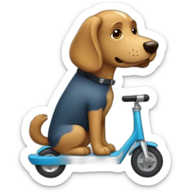 Chien sur une trottinette  sticker