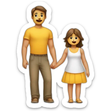 Homme et femme entrain de faire un enfant sticker