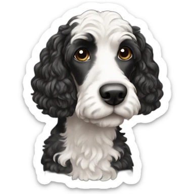 black-and-white-doodle-hairless-cocakpoo sticker