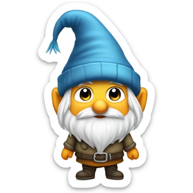 Cute gnome with big beanie and long bird sticker