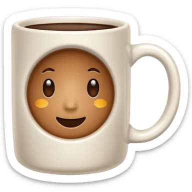 no face basic white mug in coffee sticker