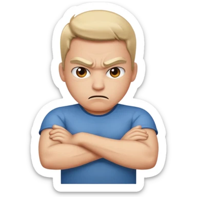 Angry face with arms  sticker