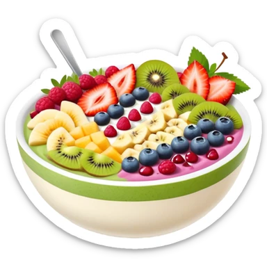 smoothie bowl with fruits and toppings sticker