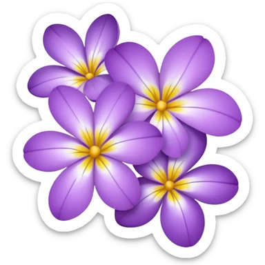 Small four-petal purple flowers with white and yellow inside  sticker