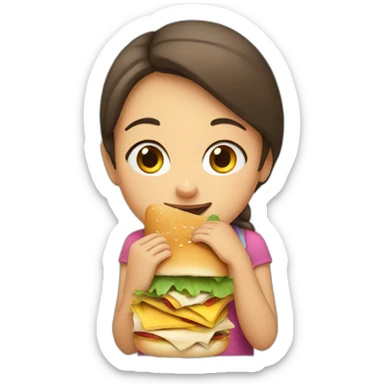 A girl eating a sandwich  sticker