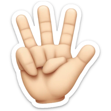 Hand with index finger, middle finger and pinky finger up and all others down. sticker