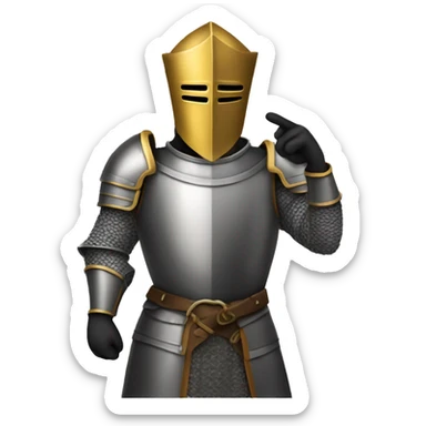 create an emoji of a knight making the shh sign with one finger sticker