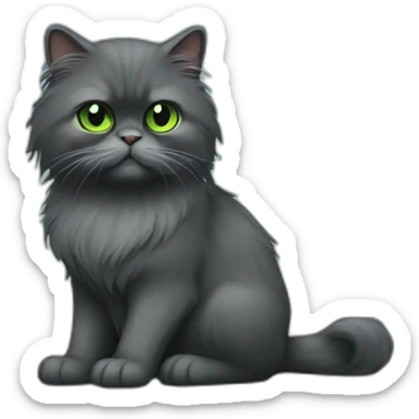 dark gray persian cat with green eyes sticker