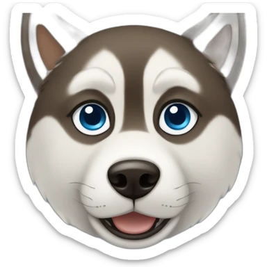 Husky with one eye color blue and the other eye color brown sticker