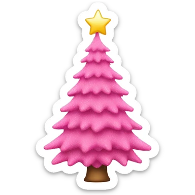 Pink Christmas tree sticker