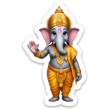 Lord ganesha hand shake with baby sticker