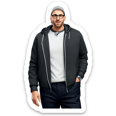 confident man in outdoor setting sticker