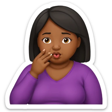 Fat black girl picking her nose sticker